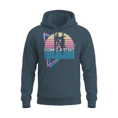 Comic Artist Retro Unisex Hoodie - Dark Heather