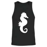 Sea Horse Vector — Lovers Unisex Tank Top - Black – 2
