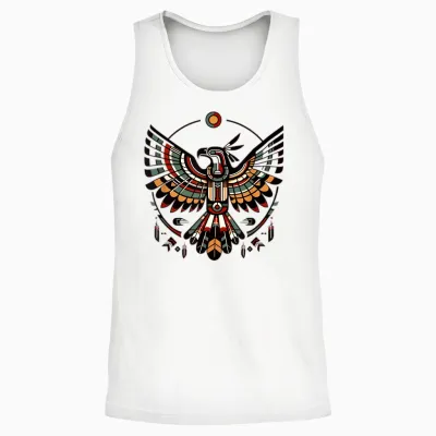 Thunderbird Native American Tribal Art Unisex Tank Top - White