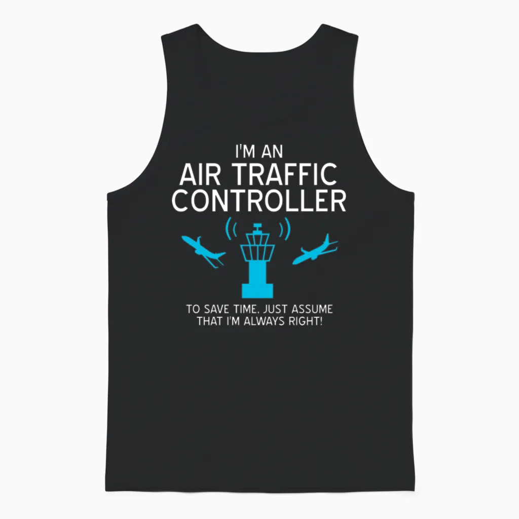 Air Traffic Controller Atc Air Traffic Control Unisex Tank Top in Black