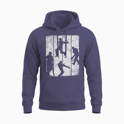 Cricket Retro Cricket Silhouette Retro Cricket Unisex Hoodie - Heather Sport Dark Navy