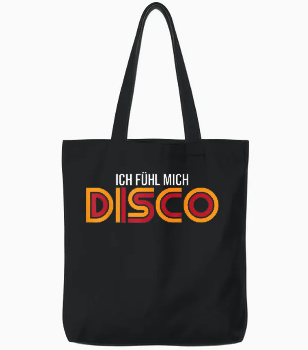 I Feel Me Disco T-Shirt, Black Tote Bags in Black