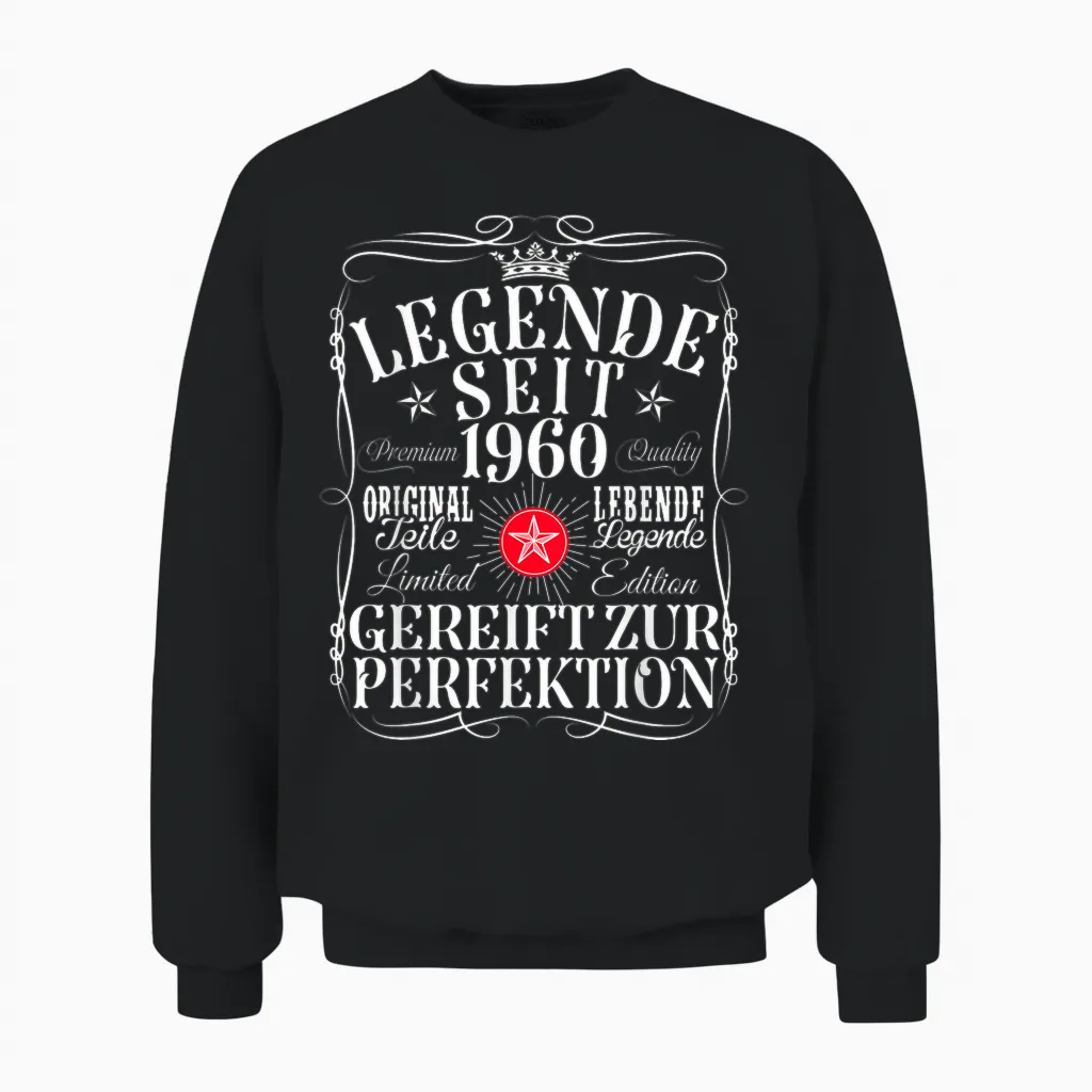 66. Geburtstag Mann Frau 66 Jahre 1960 Deko Lustig Geschenk Unisex Sweatshirt in Black