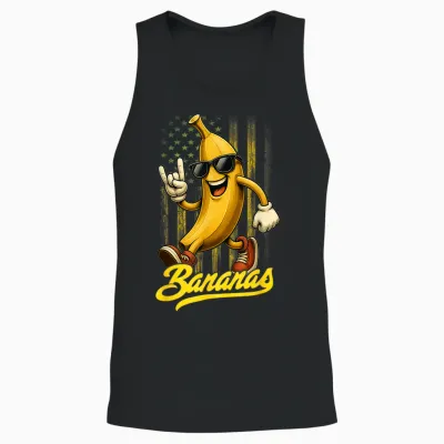 Funny Bananas Proud Name Retro American Flag Bananas Lover Unisex Tank Top - Black