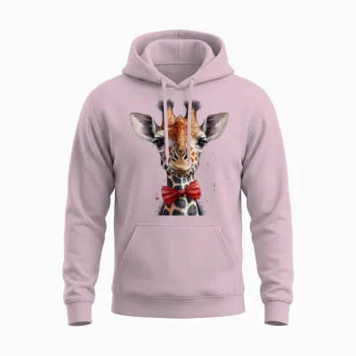 Funny Girafe Unisex Hoodie - Light Pink