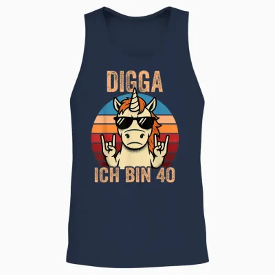 Digga Ich Bin 40 40th Birthday Man Unisex Tank Top - Navy