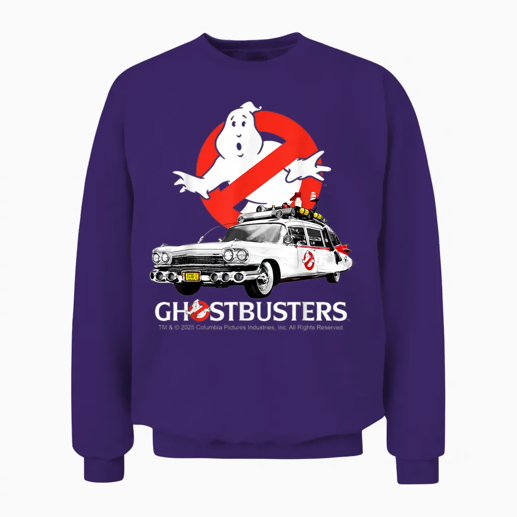 Ghostbusters Halloween Design Ecto 1 Unisex Sweatshirt in Purple