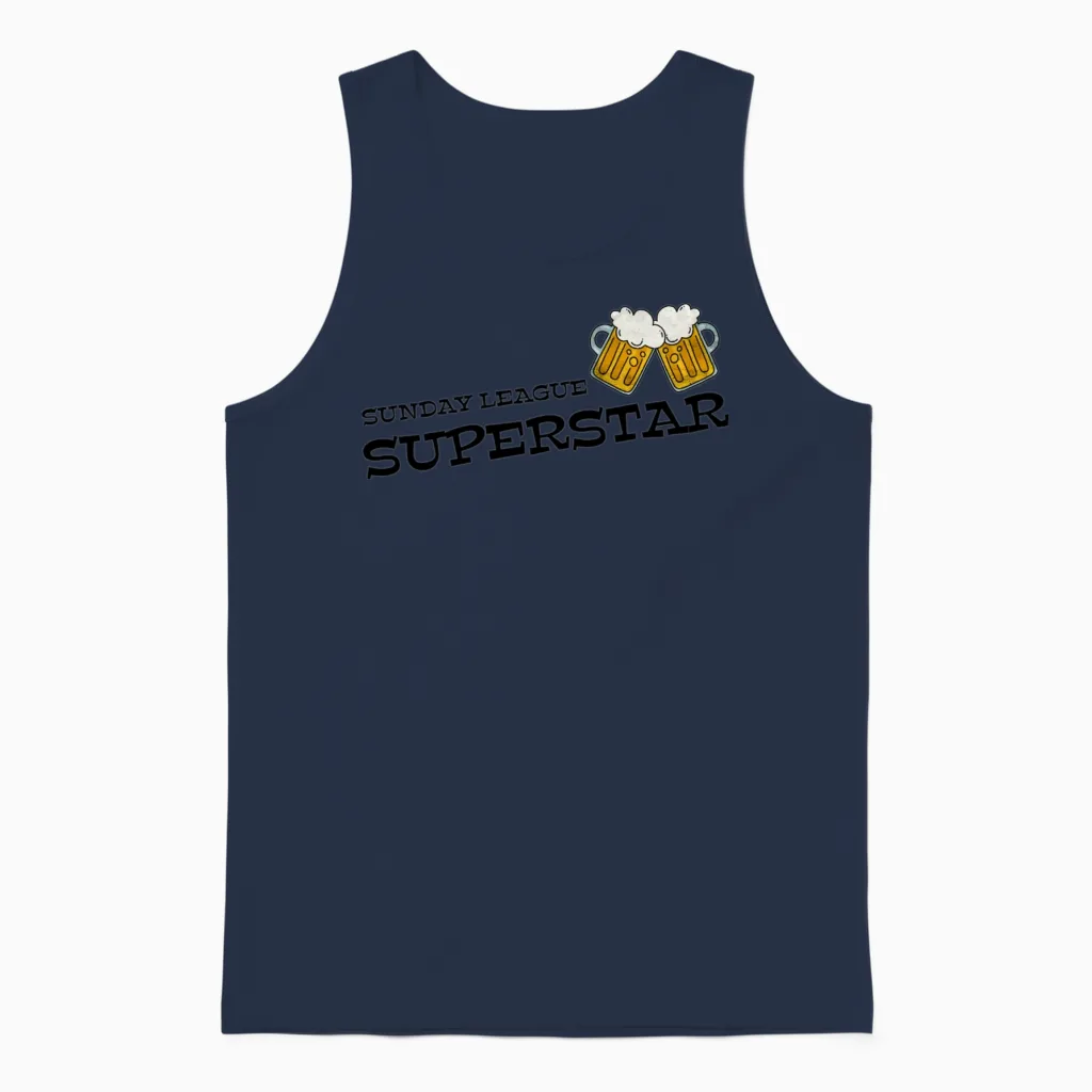 Sunday League Superstar Unisex Tank Top in Navy