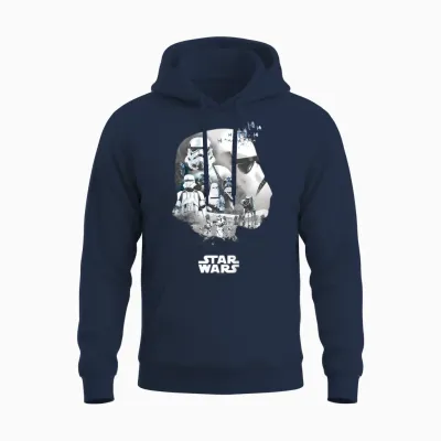 Kids Star Wars Stormtrooper Montage Unisex Hoodie - Navy