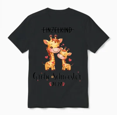 Kinder Große Schwester 2027 Einzelkind Big Sister 2027 Unisex T-Shirt - Black