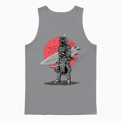 Samurai Surfer Red Sun Unisex Tank Top - Sport Grey