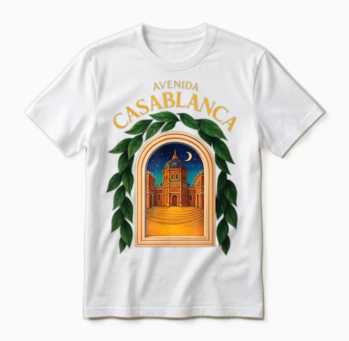 Avenida Casablanca Morocco Casablanca Road Travel Maroc Unisex T-Shirt in White