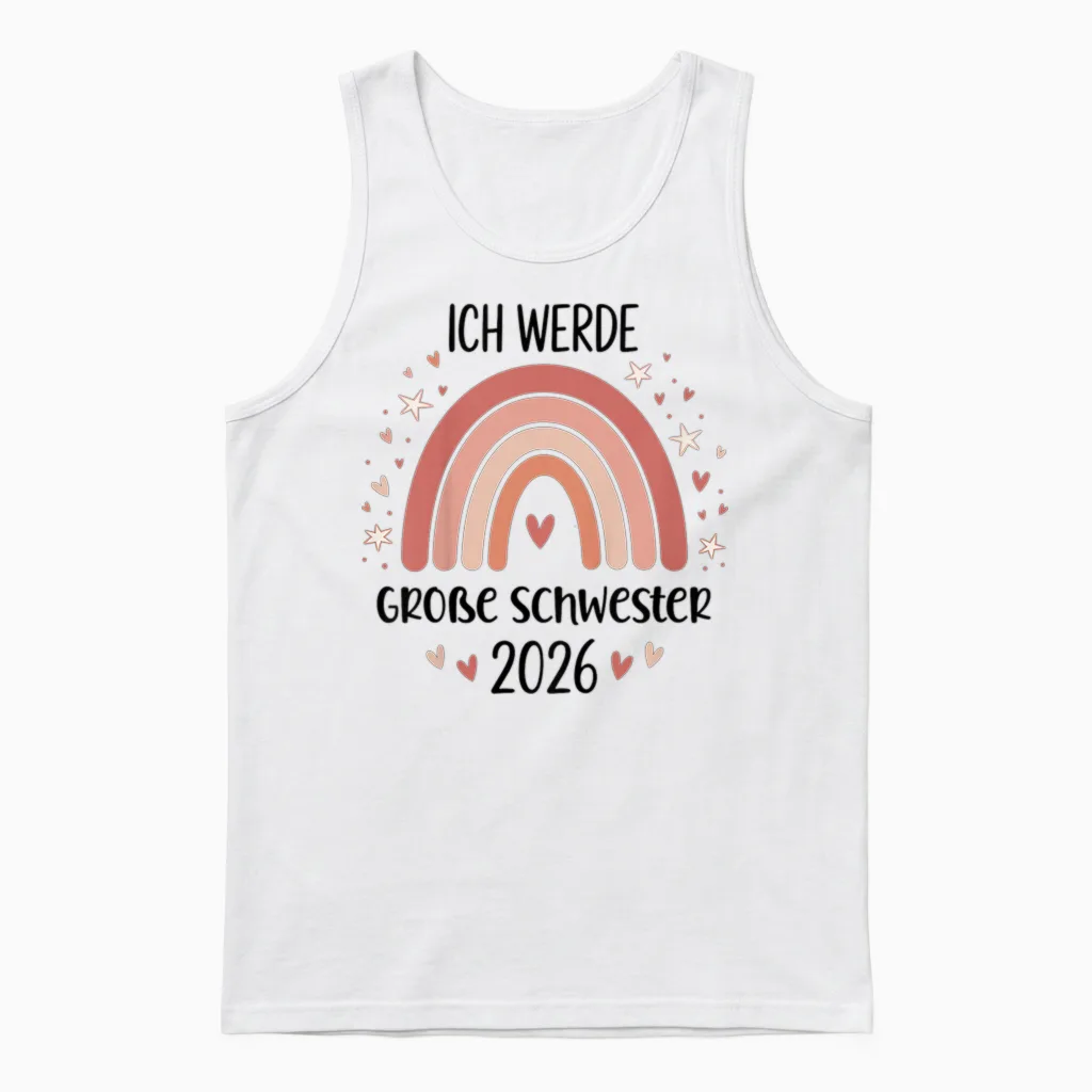 Children's T-Shirt with German Text "ich Werde, Black, S Unisex Tank Top in White