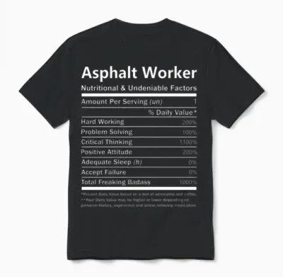 Asphalt Worker T Shirt - Nutritional and Undeniabl Unisex T-Shirt - Black