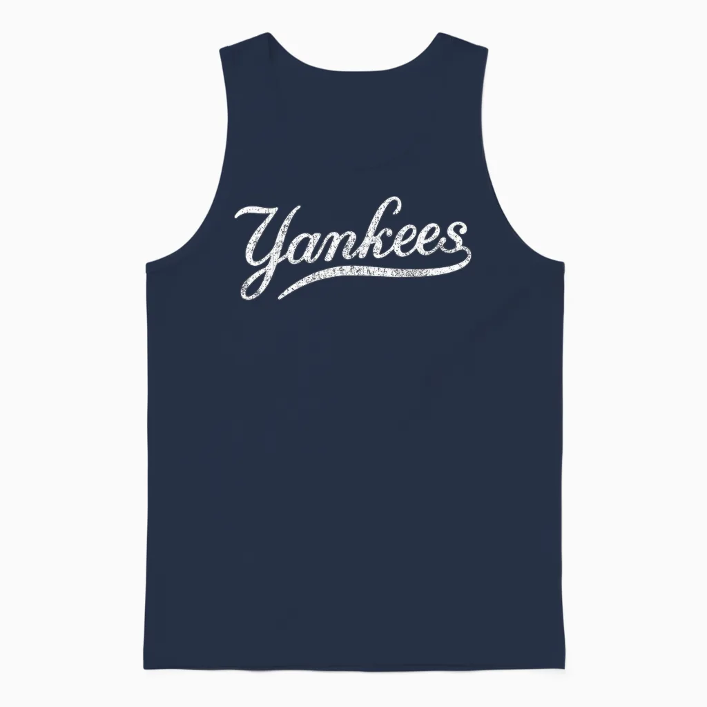 Yankee Vintage Retro Style Tee, Classic 70s & 80s Unisex Tank Top in Navy