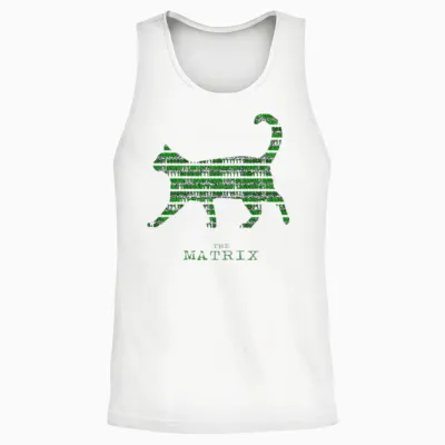 The Matrix Cat Unisex Tank Top - White