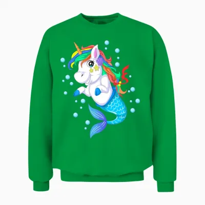 Funny Unicorn Mermaid Unisex Sweatshirt - Irish Green