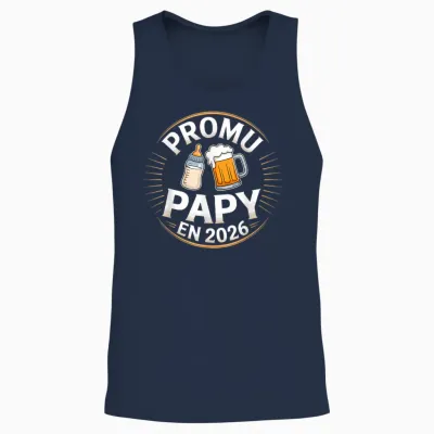 Promoted Grandpa 2026 Idea Announcement Future Grandfather in Progress Unisex Tank Top - Navy