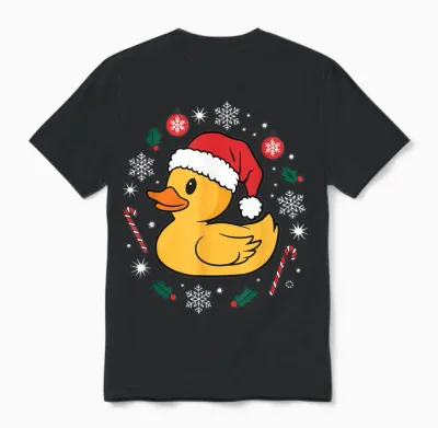 Rubber Duck Christmas Rubber Duck T-Shirt, Black, S Unisex T-Shirt - Black