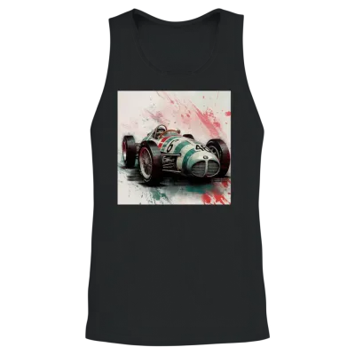 Vintage Retro Race Car Unisex Tank Top - Black