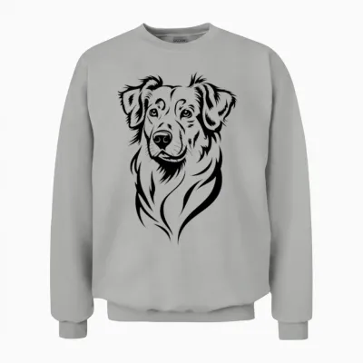 Loyal Dog – Detailed Dog Illustration Unisex Sweatshirt - Ash