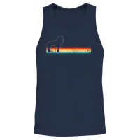 Poodle Retro Unisex Tank Top - Navy – 2