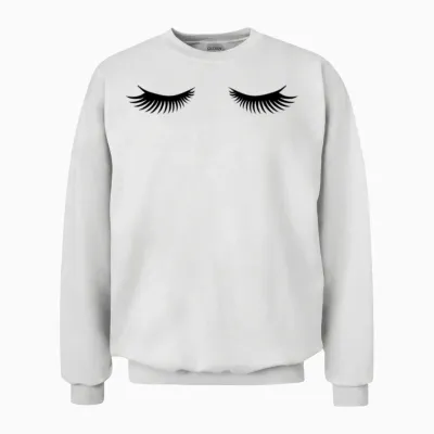 Eyelashes Mascara Funny Unisex Sweatshirt - White