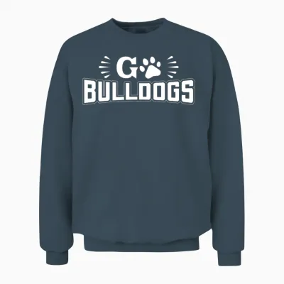 Go Bulldogs Football Teamwork Bulldog School Unisex Sweatshirt - Dark Heather