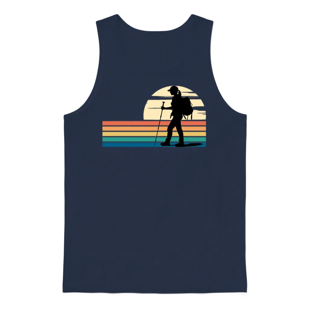 Hiking Female Hiker Colorful Unisex Tank Top - Navy