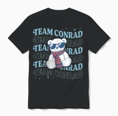 Team Conrad Name Mint Bear for Men Women Unisex T-Shirt - Black