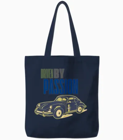 Driven by Passion Tote Bags - Navy