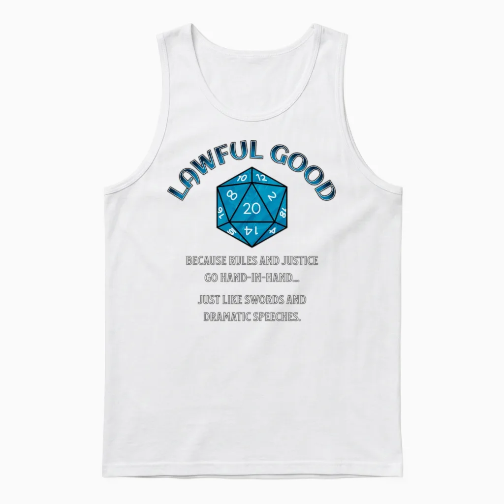 D20 Alignment Lg Unisex Tank Top in White