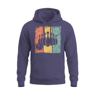 Bowling Retro Unisex Hoodie - Heather Sport Dark Navy