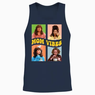 Retro Nineties Mom Vibes Vintage Mother's Day Women's Shirt T-Shirt, Black Unisex Tank Top - Navy