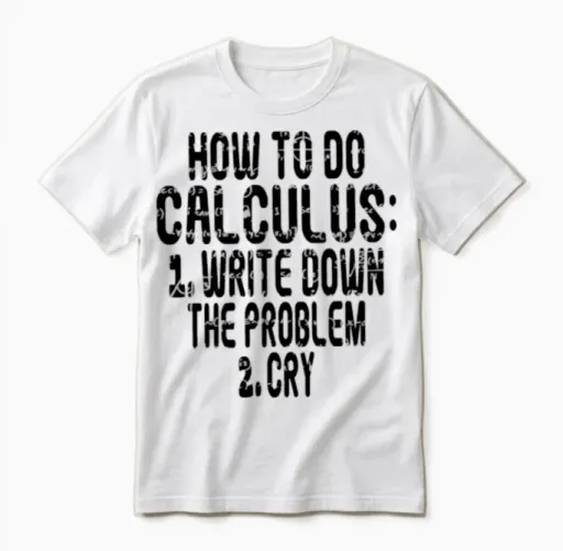 How to Do Calculus Meme Funny Algebra Study Humor Unisex T-Shirt in White
