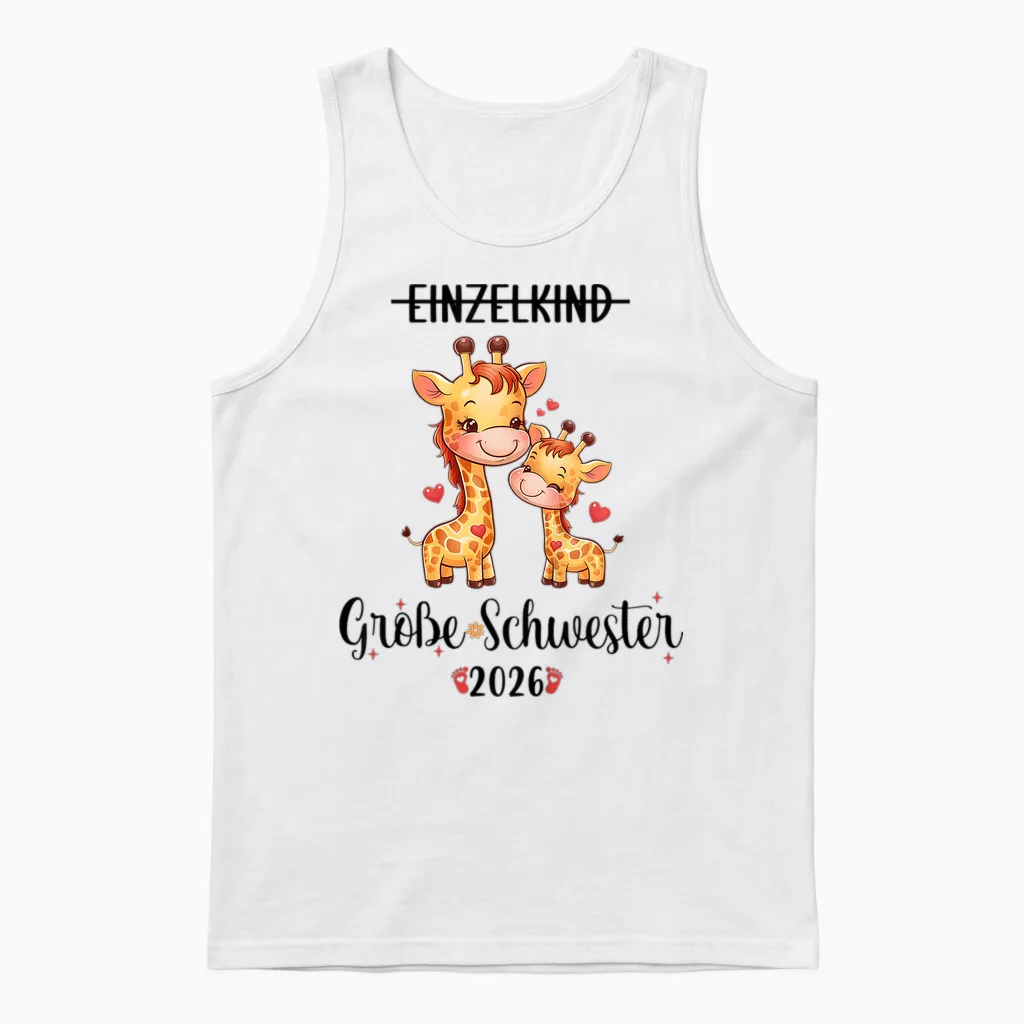 Children's Große Schwester 2026 Single Child Big Sister 2026 T-Shirt, Black, S Unisex Tank Top in White