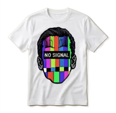 No Signal Tv Retro Design Unisex T-Shirt - White
