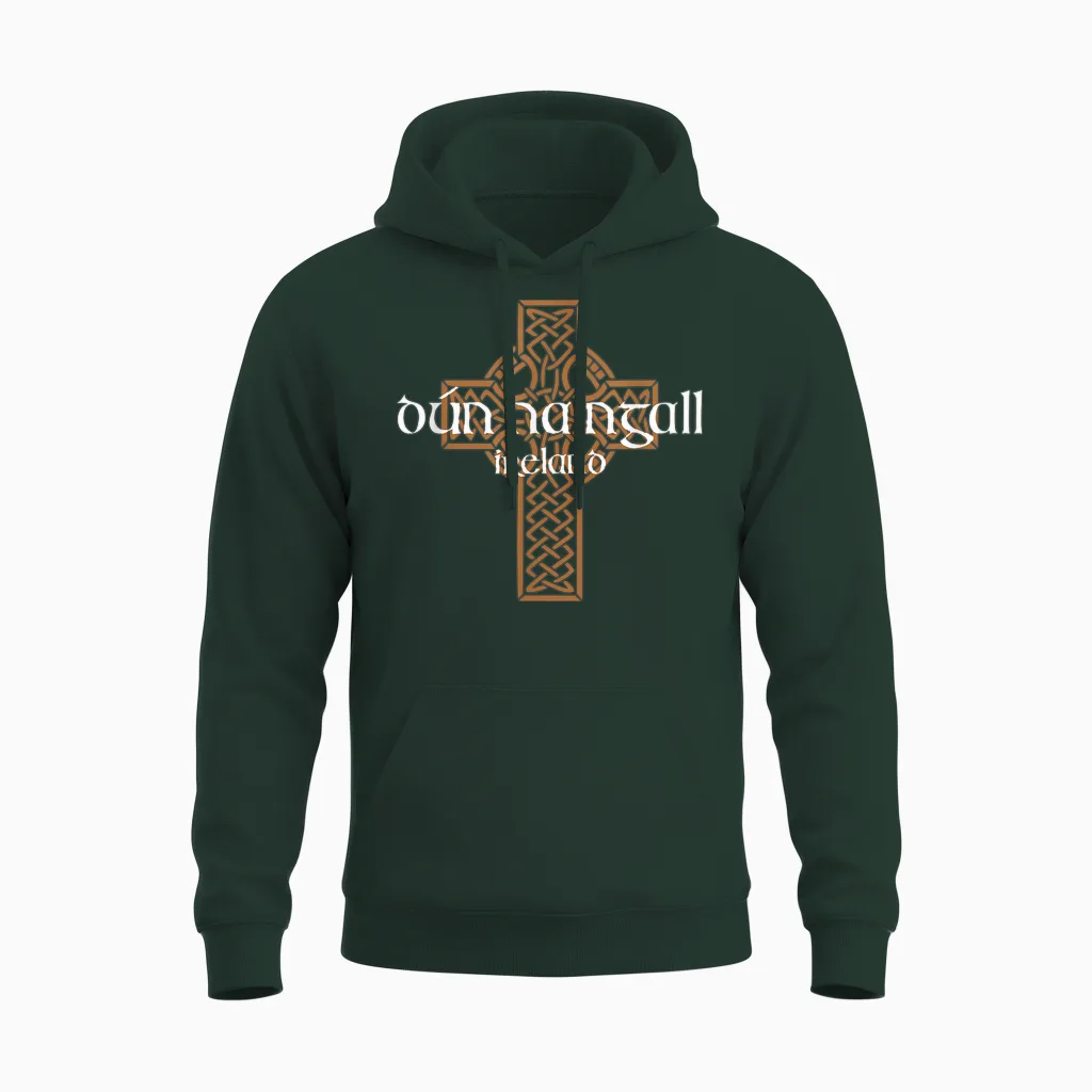 Dún Na Ngall Donegal Keltisches Kreuz Irland Eire Souvenir Unisex Hoodie in Forest