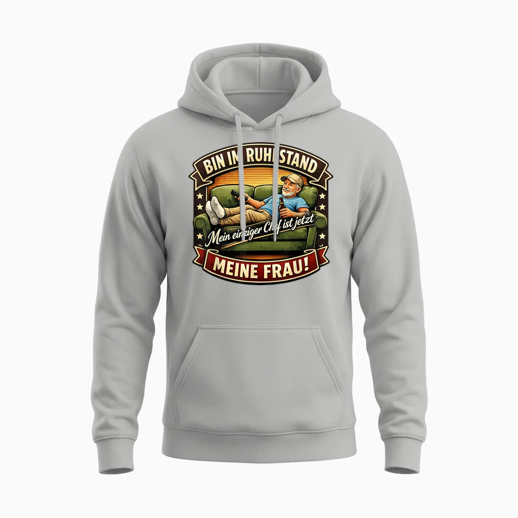 Rente 2026 Ruhestand Pension Pensionär Lustiges Rentner Unisex Hoodie in Ash