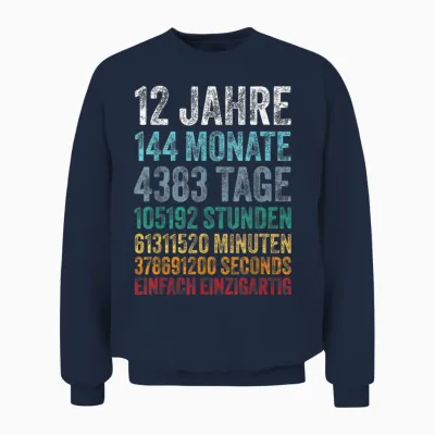 12th Birthday Boy Boy Children Decoration 12th Birthday Unisex Sweatshirt - Navy