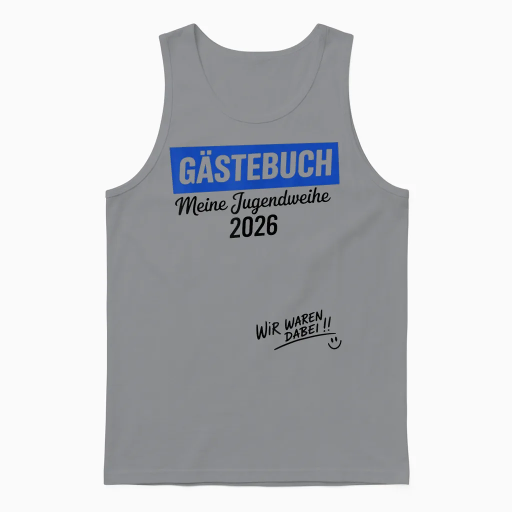 Jugendweihe 2026 Gästebuch Geschenke Junge Mädchen Unisex Tank Top in Sport Grey