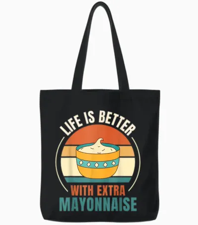 Das Vintage-Leben Ist Besser Mit Extra Mayonnaise Food Lover Tote Bags - Black