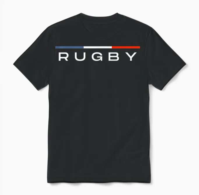France Supporters Rugby Patriot French Unisex T-Shirt in Black