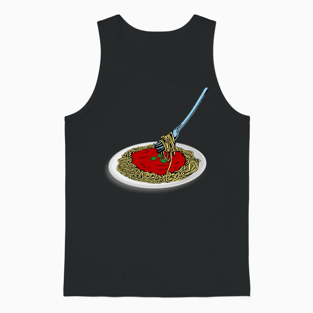 Spaghetti Unisex Tank Top in Black