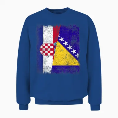 Kroatien Bosnien Und Herzegowina Halbflagge Unisex Sweatshirt - Royal