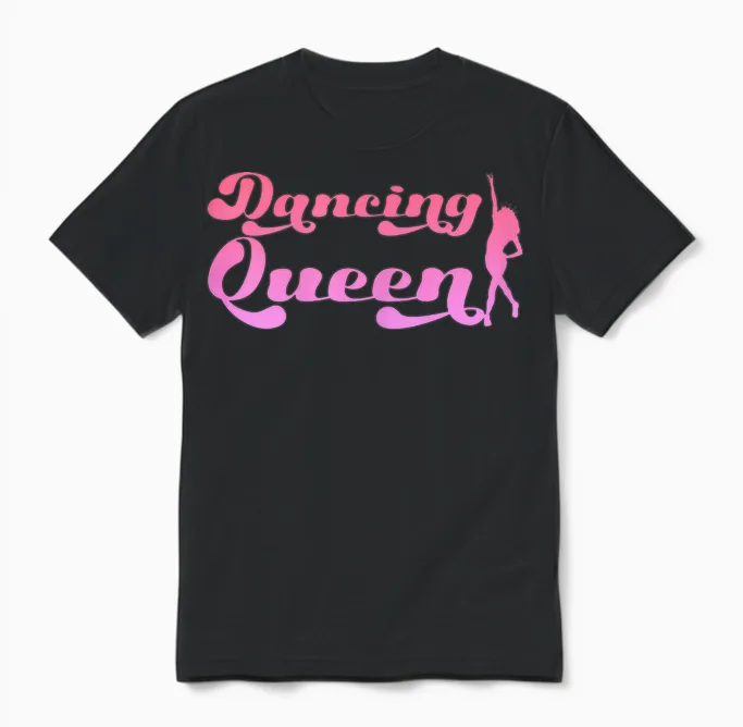 Women's Dancing Queen | Dance Music | Party Dancer T-Shirt, Black Unisex T-Shirt in Black