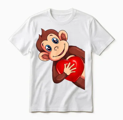 Affen äffchen Mädchen Kinder Damen Unisex T-Shirt - White