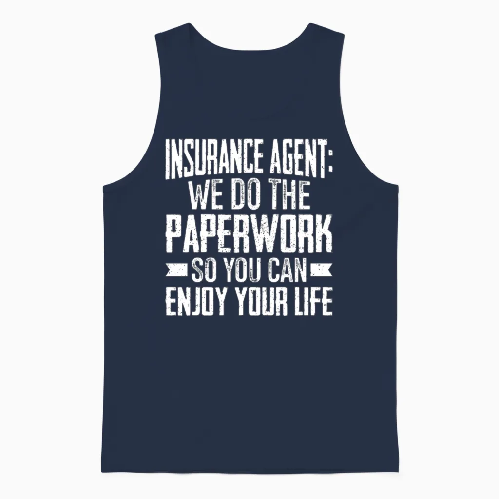 Funny Broker Unisex Tank Top in Navy