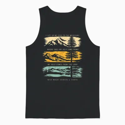 Ich Erhebe Meine Augen Zu Den Bergen Psalm 121 Christian Unisex Tank Top - Black