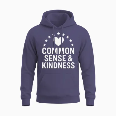 Common Sense & Kindness Vintage Unisex Hoodie - Heather Sport Dark Navy